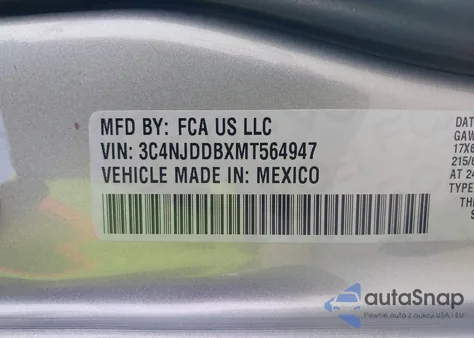 2021 Jeep Compass Trailhawk 4X4 from USA, damaged, VIN 3C4NJDDBXMT564947